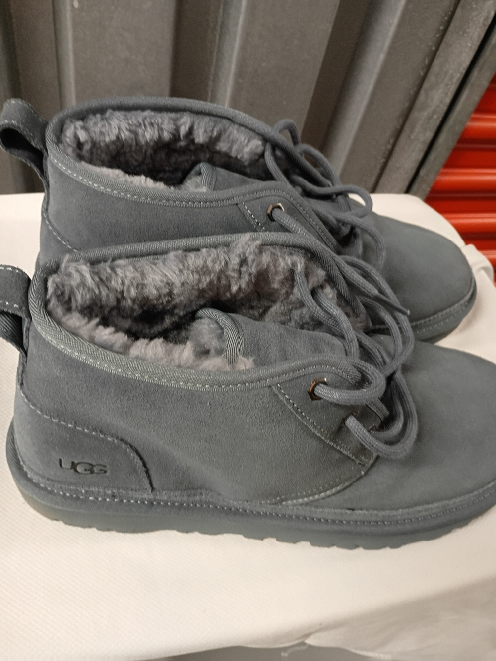 UGG Charcoal Grey Suede Shearling Chukka Boots